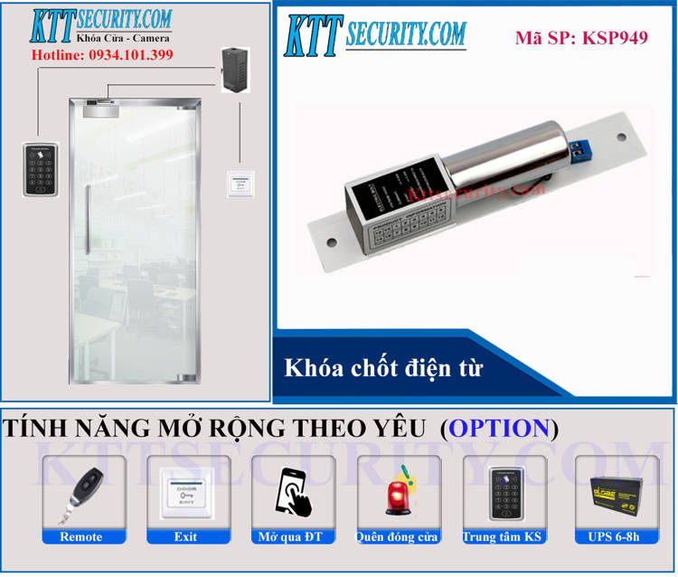 Khóa chốt điện electric lock 